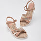 Sandalia De Tiras Modare Mujer 719010223 Beige Plataforma 4 cm
