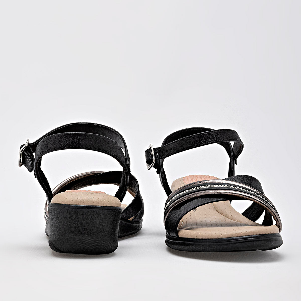 Sandalia De Tiras Modare Mujer 719010223 Negro Plataforma 4 cm