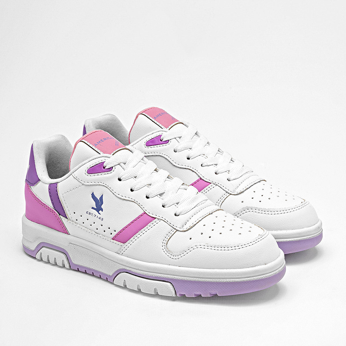 TENIS URBANO MUJER AMERICAN FIRE 7143 BLANCO ROSA LILA