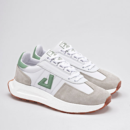 TENIS URBANO MUJER APOORT A5027 BLANCO BEIGE VERDE