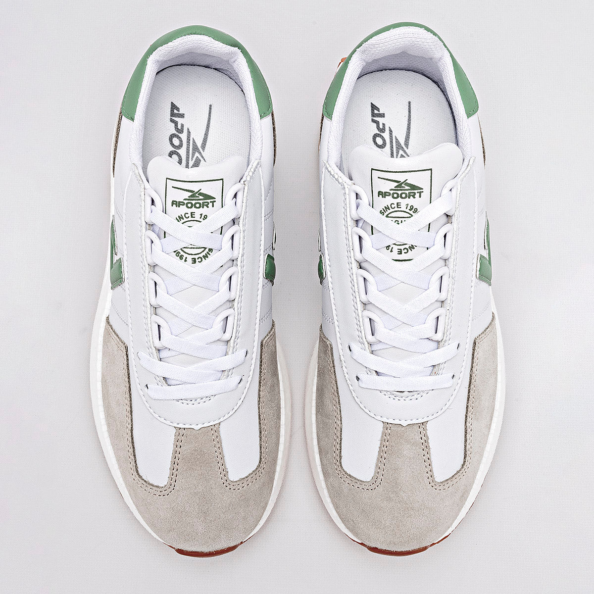 TENIS URBANO MUJER APOORT A5027 BLANCO BEIGE VERDE