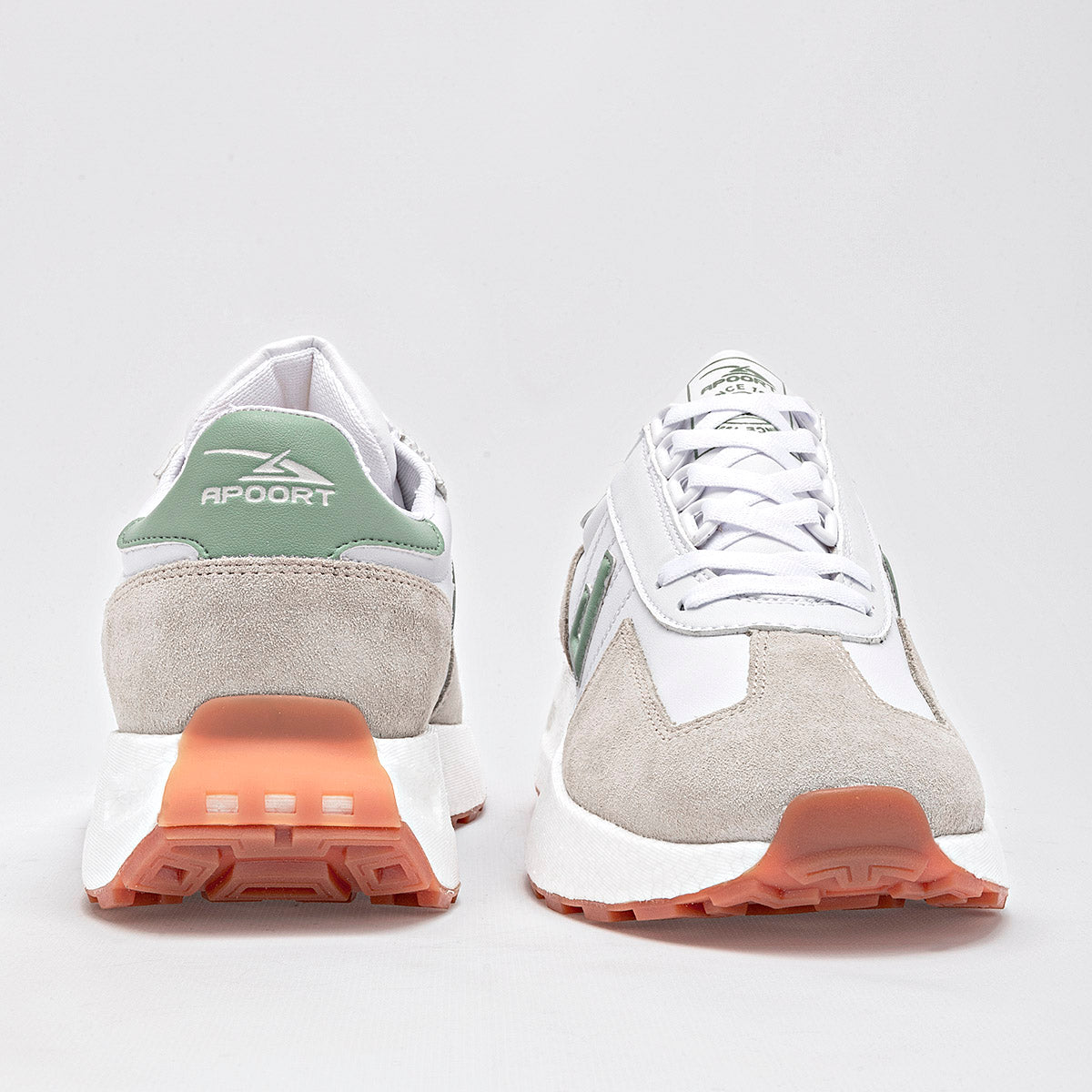 TENIS URBANO MUJER APOORT A5027 BLANCO BEIGE VERDE
