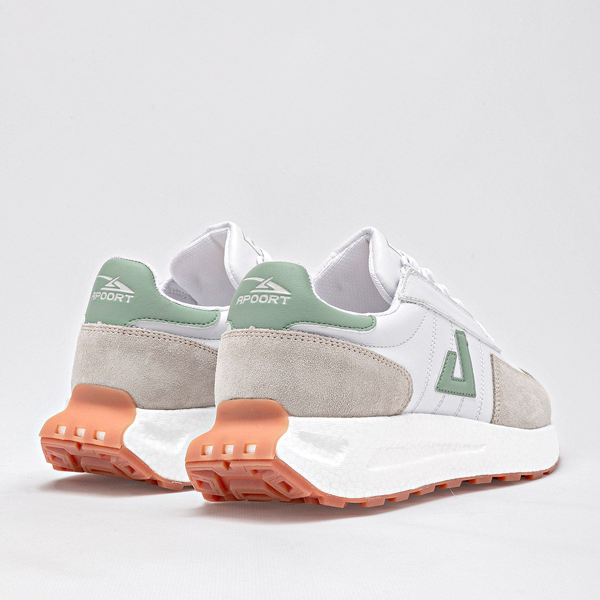 TENIS URBANO MUJER APOORT A5027 BLANCO BEIGE VERDE