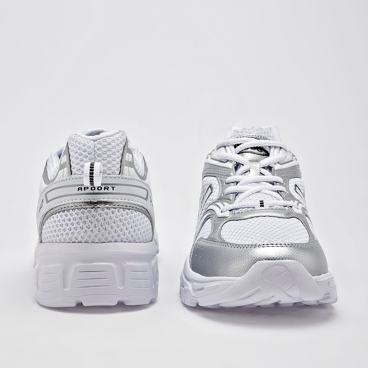 TENIS URBANO MUJER APOORT D750 BLANCO PLATA