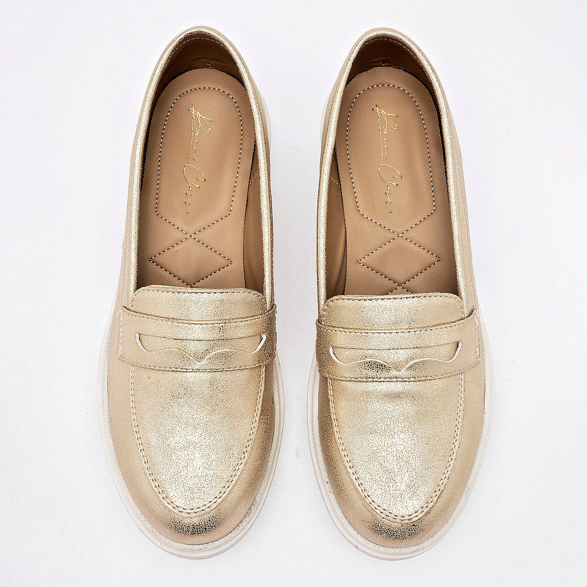Mocasin Casual Mujer Been Class 19520 Oro Tacon 4 Cm