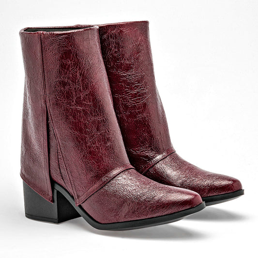 Bota Vaquera Been Class Mujer 19644 Vino Tacon 6 Cm