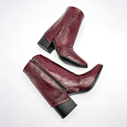      Bota Vaquera Been Class Mujer 19644 Vino Tacon 6 Cm
