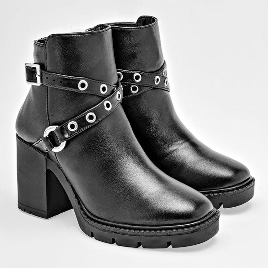 Botin Casual Been Class Mujer 19693 Negro Tacon 8 Cm