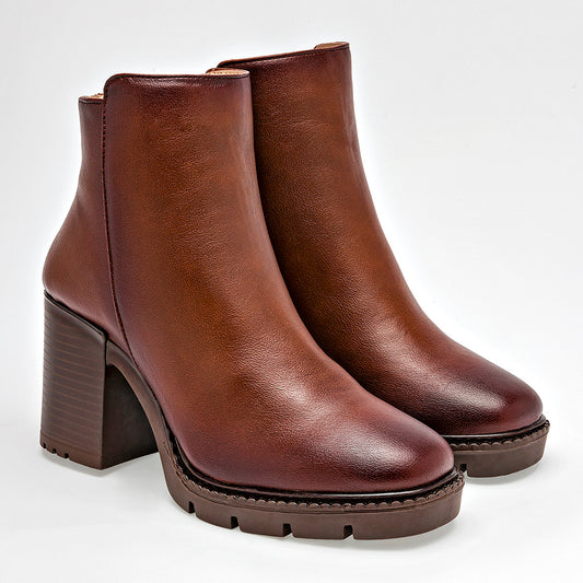 Botin Casual Been Class Mujer 19694 Cafe Tacon 8 Cm