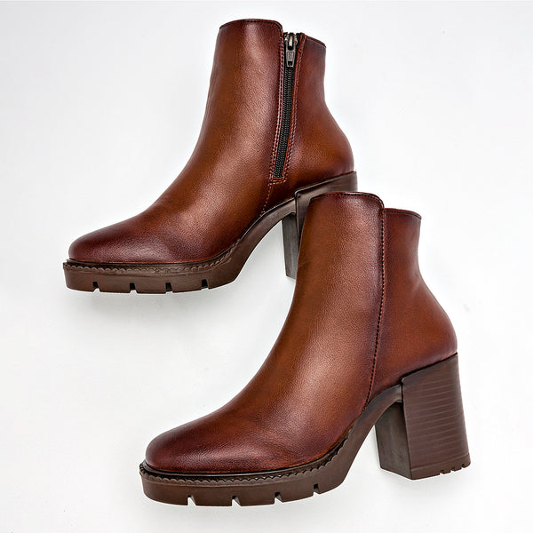      Botin Casual Been Class Mujer 19694 Cafe Tacon 8 Cm