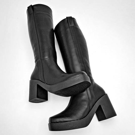      Bota Larga Catalina Para Mujer 2016 Negro Tacon 8 Tubo 26