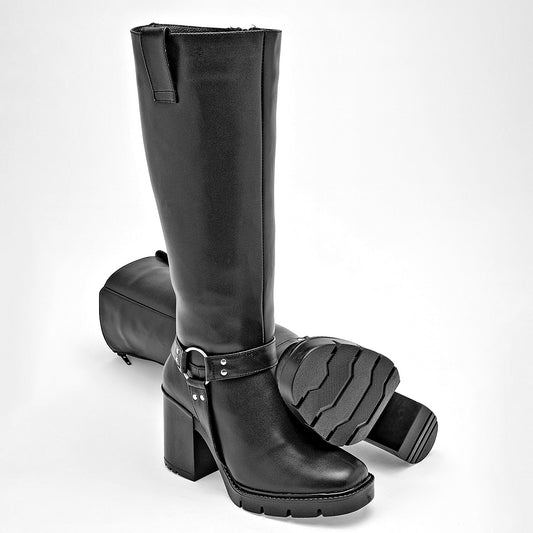      Bota Larga Catalina Para Mujer 2033 Negro Tacon 9cm Tubo 36cm