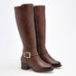 Bota Larga Celex Para Mujer 525 Color Cafe Tacon 5 Tub0 37