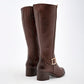 Bota Larga Celex Para Mujer 525 Color Cafe Tacon 5 Tub0 37
