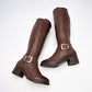      Bota Larga Celex Para Mujer 525 Color Cafe Tacon 5 Tub0 37
