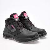 Botin De Trabajo Piel Cliff Mujer 476 Negro Casco Poliamida
