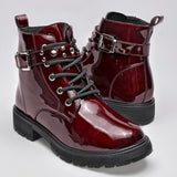      Botin Casual Ensueño Mujer 178775 Vino Tubo 10 Cm