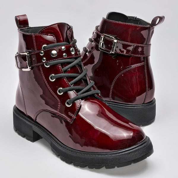      Botin Casual Ensueño Mujer 178775 Vino Tubo 10 Cm