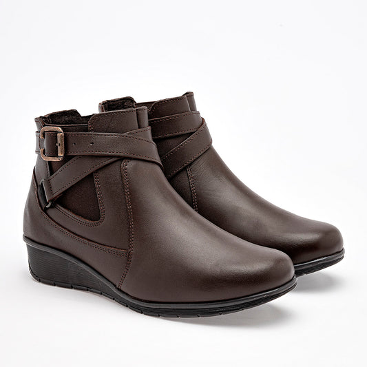 Botin Casual Piel Epidemia Mujer 246 Cafe Tubo 10 Cm