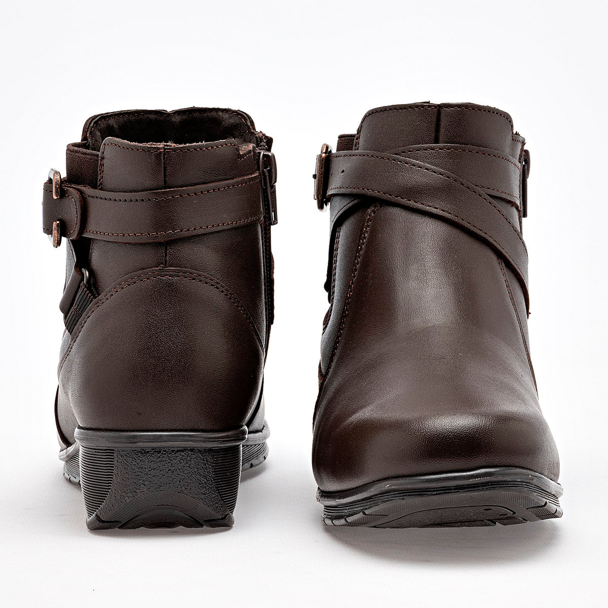 Botin Casual Piel Epidemia Mujer 246 Cafe Tubo 10 Cm