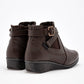 Botin Casual Piel Epidemia Mujer 246 Cafe Tubo 10 Cm