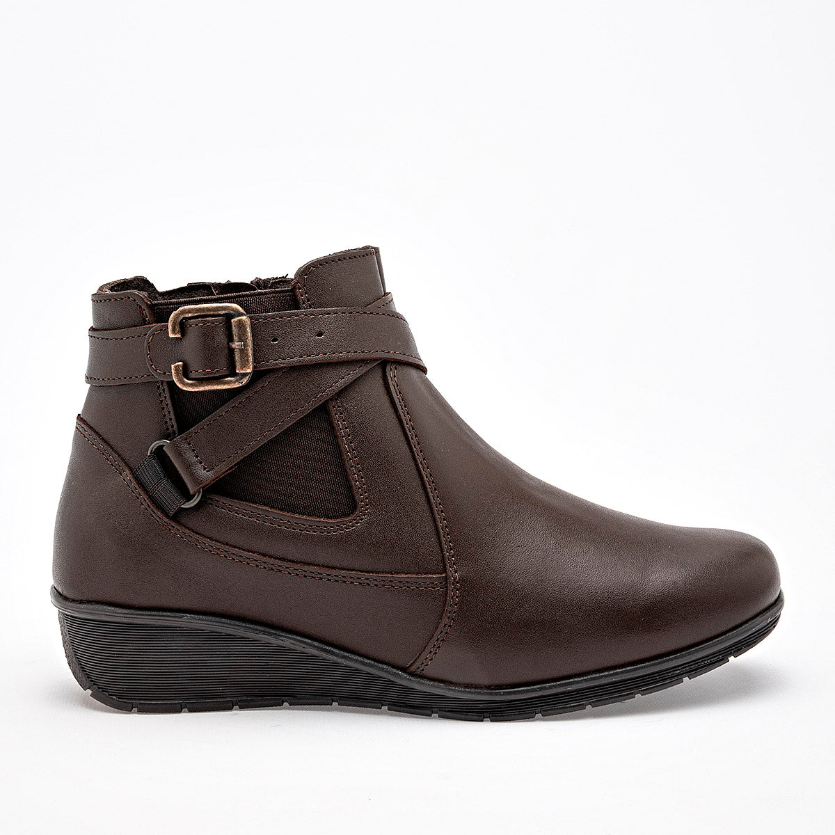 Botin Casual Piel Epidemia Mujer 246 Cafe Tubo 10 Cm