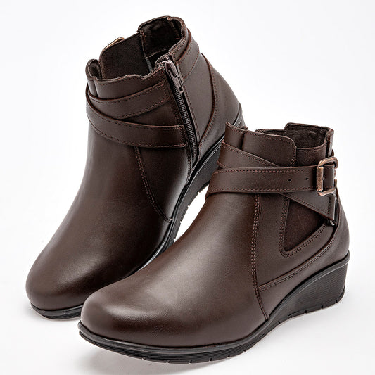     Botin Casual Piel Epidemia Mujer 246 Cafe Tubo 10 Cm