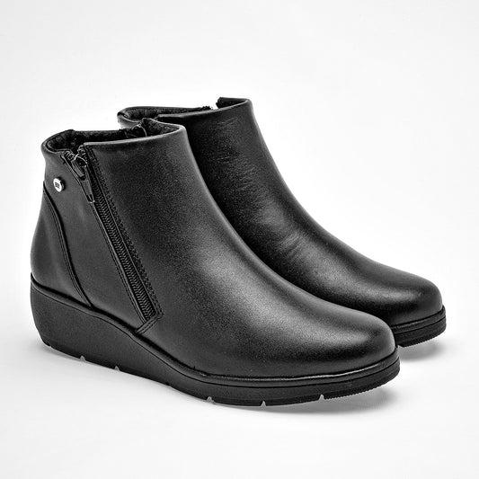 Botin Casual Piel Mujer Epidemia 353 Negro Plataforma 4 Cm