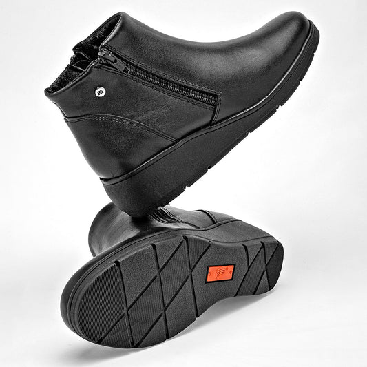      Botin Casual Piel Mujer Epidemia 353 Negro Plataforma 4 Cm