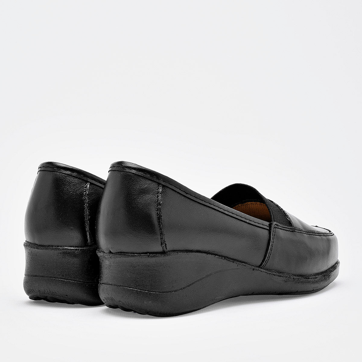 Zapato Confort Piel Florenza Mujer 820 Negro Plataforma 5 Cm