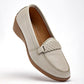 Zapato Confort Piel Gilardi Mujer 5119 Beige Plataforma 4 Cm