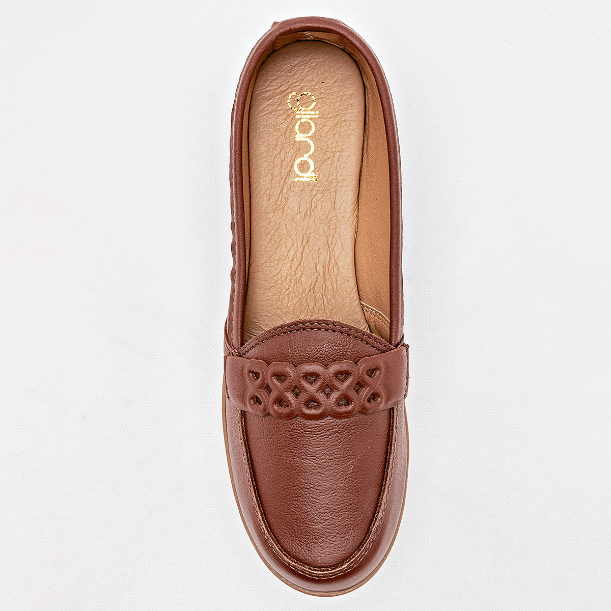 Zapato Confort Piel Gilardi Mujer 5120 Camel Plataforma 4 Cm