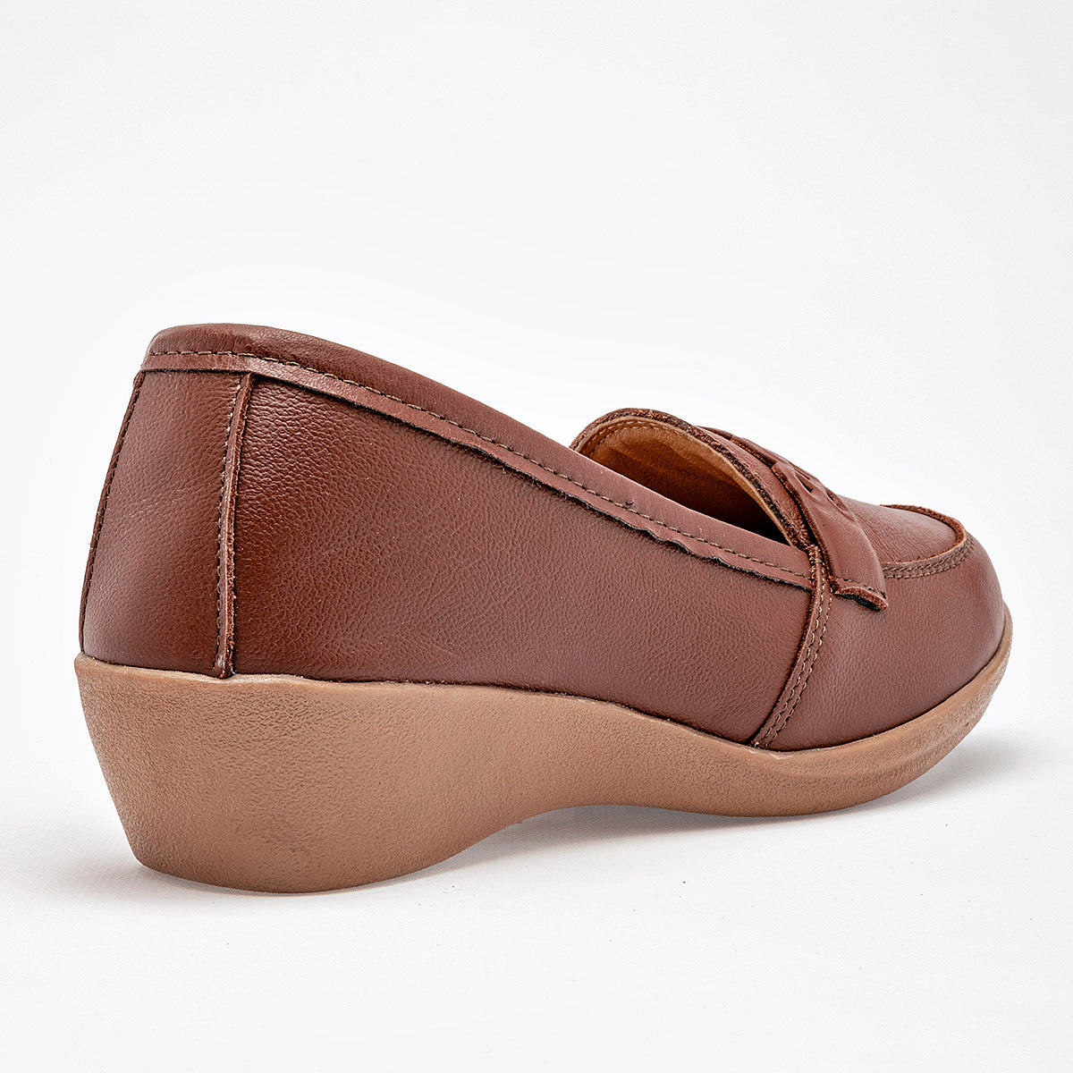 Zapato Confort Piel Gilardi Mujer 5120 Camel Plataforma 4 Cm