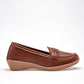 Zapato Confort Piel Gilardi Mujer 5120 Camel Plataforma 4 Cm