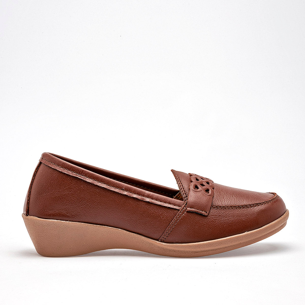Zapato Confort Piel Gilardi Mujer 5120 Camel Plataforma 4 Cm