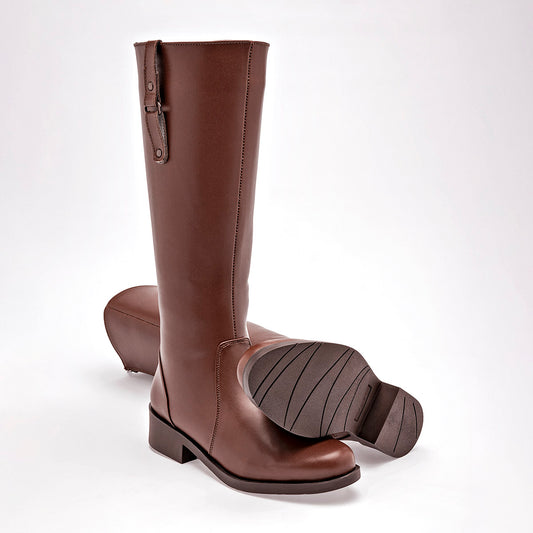      Bota Larga Giselle Para Mujer 5804 Color Cafe Tacon4 Tubo 37