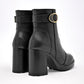 Botin Casual Green Love Mujer 95235 Negro Tacon 8 Cm