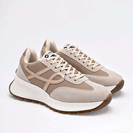 TENIS URBANO MUJER MORAMORA AMADA LATE BEIGE ORO