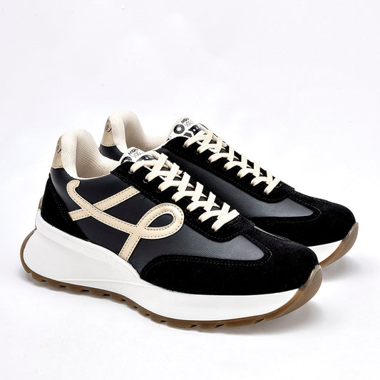 TENIS URBANO MUJER MORAMORA AMADA NEGRO ORO