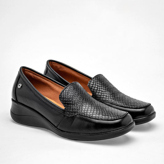 Zapato Confort Piel Mora Confort Mujer Zoila Negro