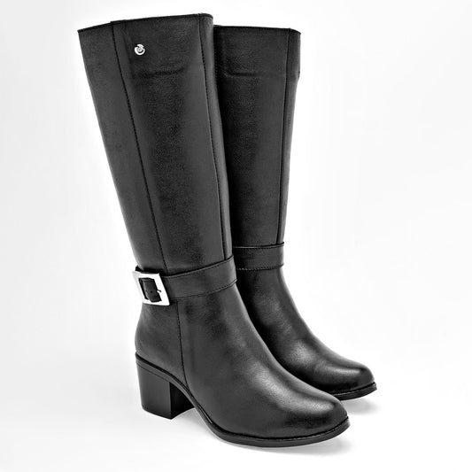 Bota Larga Moramora Para Mujer 157481 Negro Tacon 5 Tubo 34cm