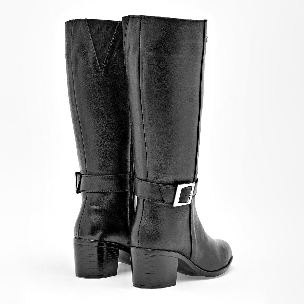 Bota Larga Moramora Para Mujer 157481 Negro Tacon 5 Tubo 34cm