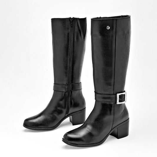      Bota Larga Moramora Para Mujer 157481 Negro Tacon 5 Tubo 34cm