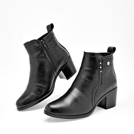      Botin Casual Moramora Mujer Delia Negro Tacon 5cm Tubo 11cm