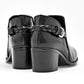 Botin Casual Piel Moramora Mujer Donna Negro Tacon 5 Cm