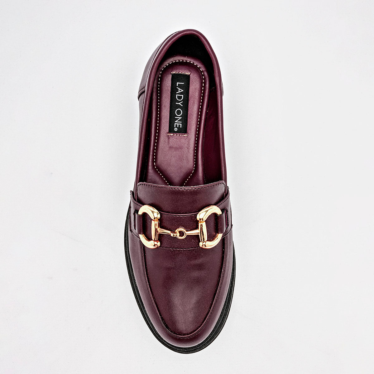 Mocasin Casual Lady One Mujer Ab2336 Vino Tacon 4 Cm
