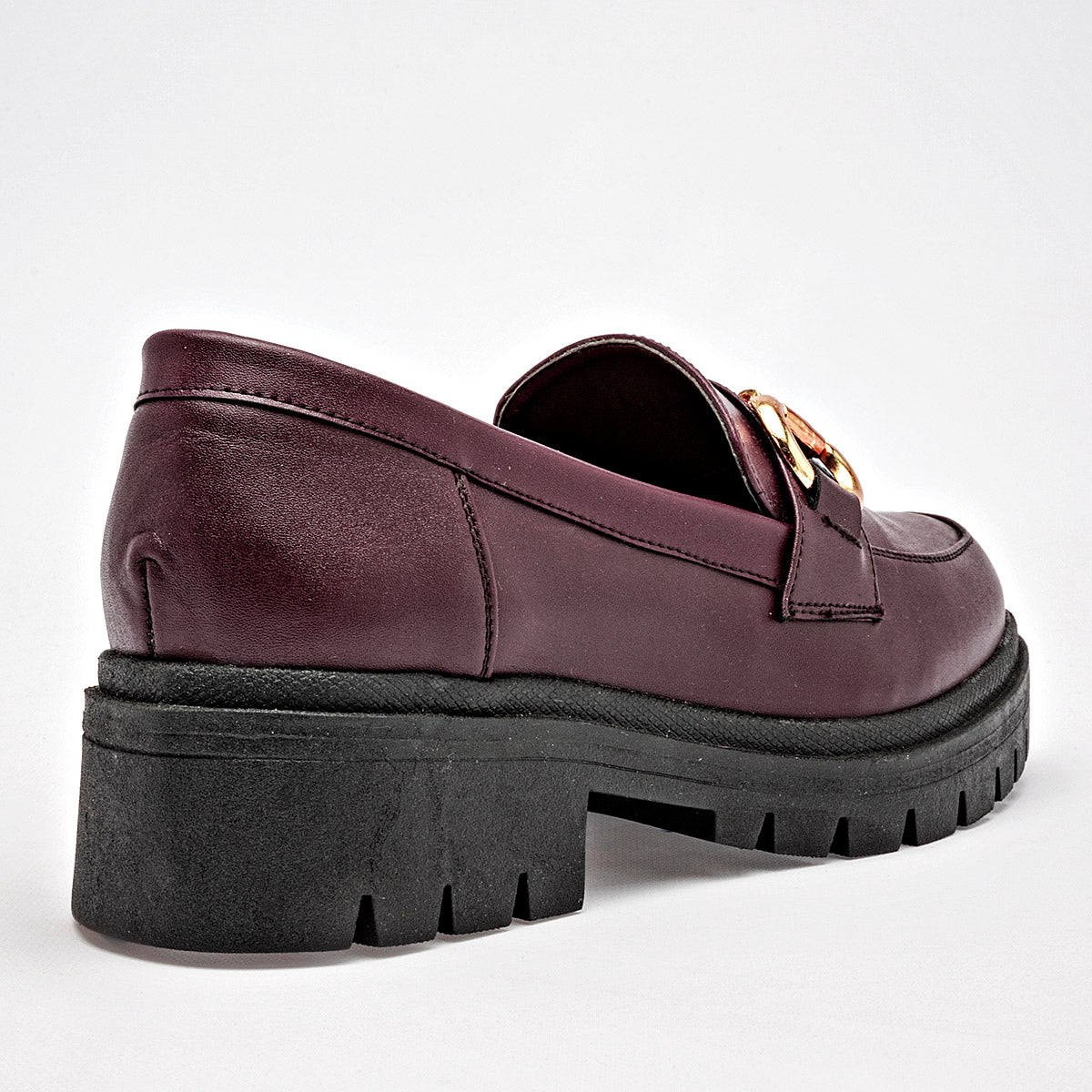 Mocasin Casual Lady One Mujer Ab2336 Vino Tacon 4 Cm
