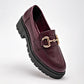Mocasin Casual Lady One Mujer Ab2336 Vino Tacon 4 Cm