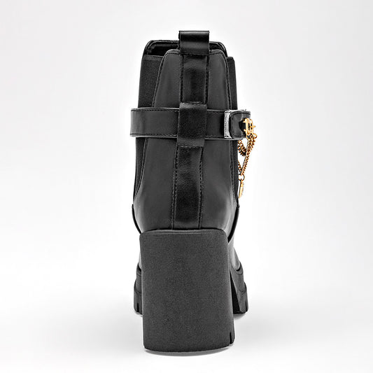 Botin Casual Lady One Mujer Dz584 Negro Tacon 8 Cm