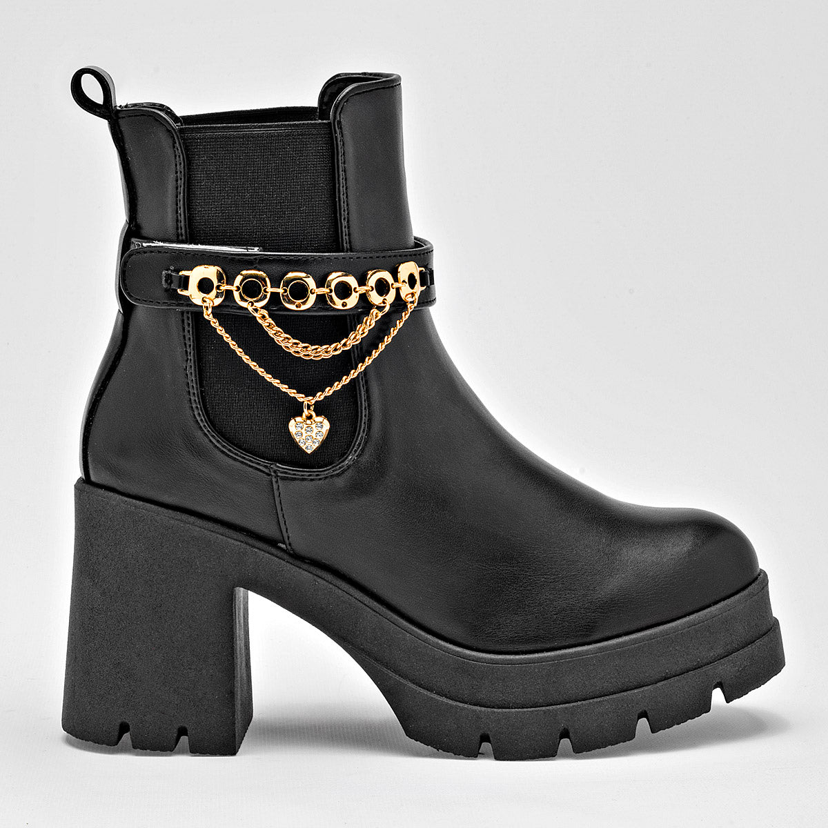 Botin Casual Lady One Mujer Dz584 Negro Tacon 8 Cm